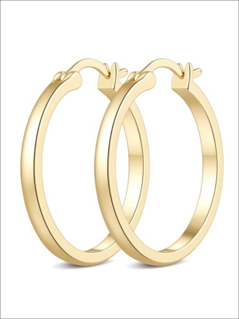 14K Gold Plated Hoop Earrings Latch Back Women's Jewelry